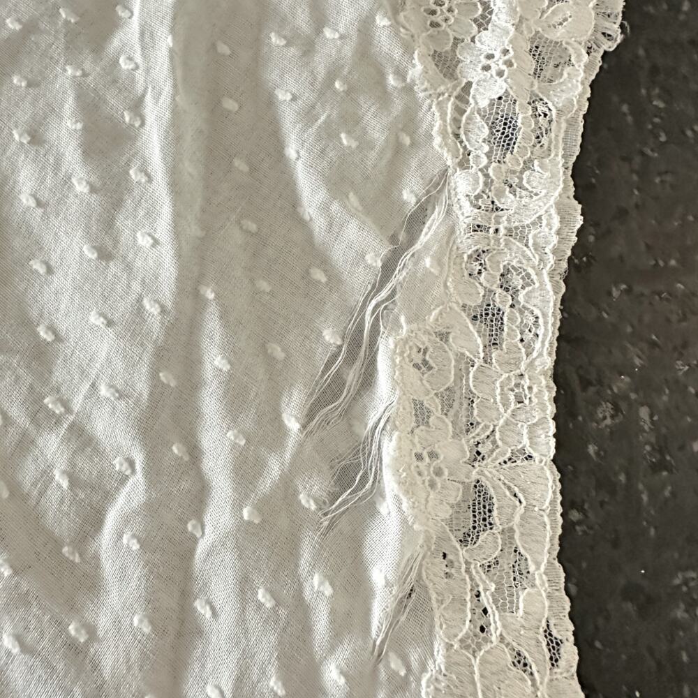 La Fenice Atelier Venezia VINTAGE Lace Trim Swiss Dot Lingerie Slip Nightgown - Picture 6 of 6